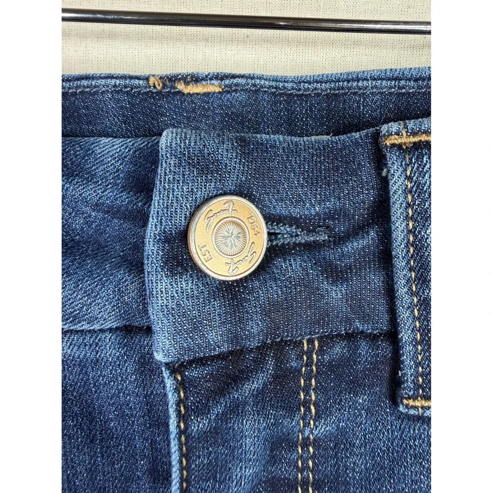 Seven7 Women's Tummyless High-Rise Skinny Jeans Size 4 Blue Denim five-pocket